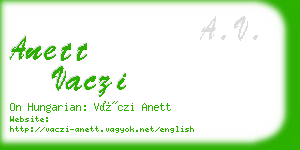 anett vaczi business card